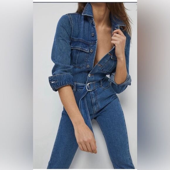 Bardot denim broiler jumpsuit - size 4 US 26/ EUR 36 - Picture 1 of 11